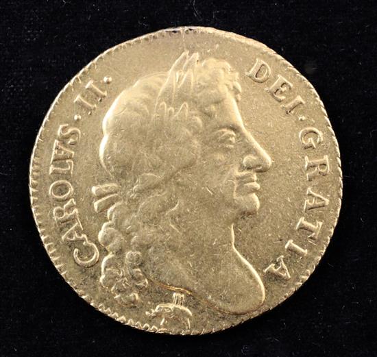 A Charles II 1678 gold guinea,